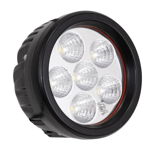 TRAILFX 3RNDF1 TrailFX 3RNDF1 Round Lights LED Utility Work Light 3.5 Inch 18W Flood Beam 1440 Raw Lumens Black Aluminum IP67 and IP69K Pedestal Mount with Bracket and Installation Hardware