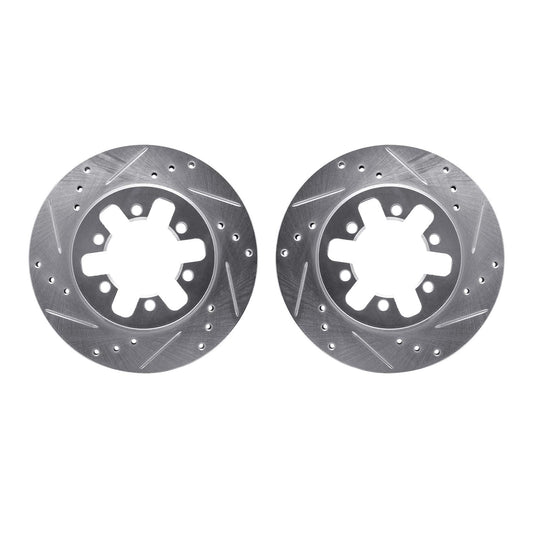 Dynamic Friction 7002-67039 BRAKE ROTOR DRILLED AND SLOTTED SILVER