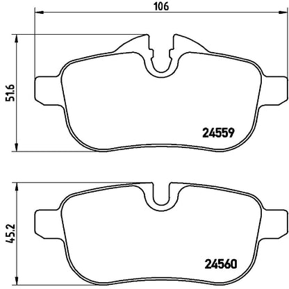 BREMBO P06062 Brembo P06062 Low-Met Rear Disc Brake Pad Set BMW OE# 34216788275