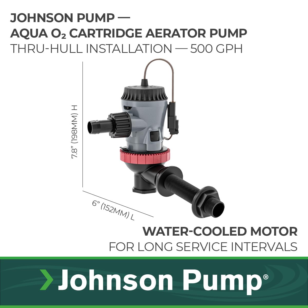 JOHNSON PUMP 10-13642-01 Johnson Pump 10-13642-01 Aqua O2 Flex Mount Aerator Pump - 500 GPH