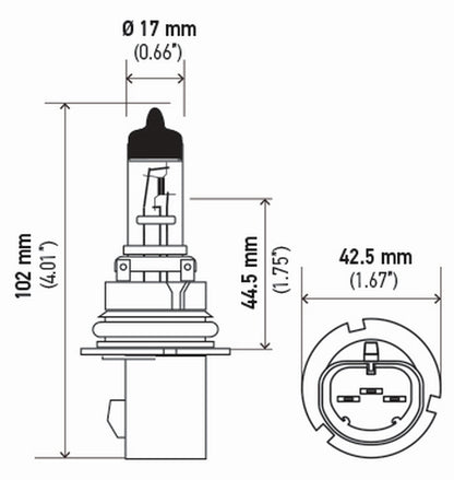 Hella 9007SB Single Blister Standard Halogen Bulb, 12V