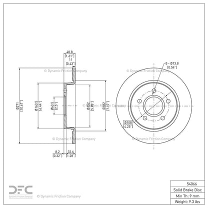 Dynamic Friction 604-54066 Rear Brake Rotor
