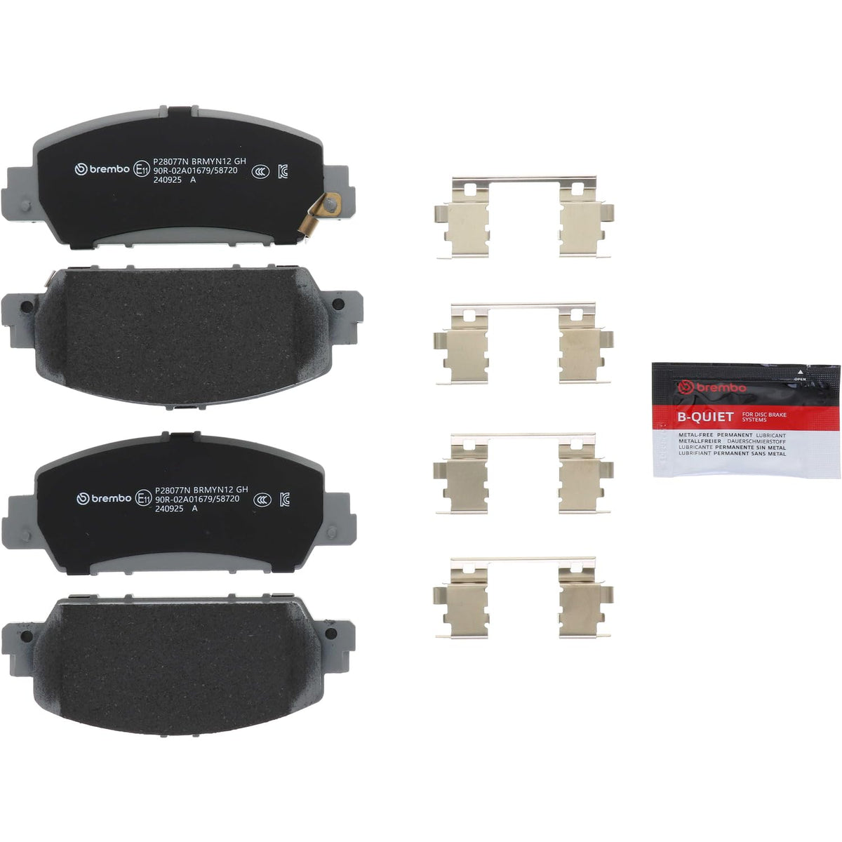 BREMBO P28077N Brembo P28077N Premium Ceramic Rear Disc Brake Pad Set HONDA OE# 45022T2GA00