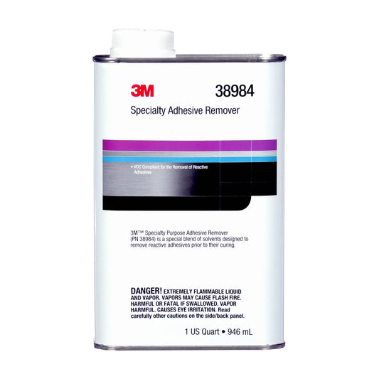 3M 38984 3M Specialty Adhesive Remover 38984, Transparent, Solvent Based, 1 Quart