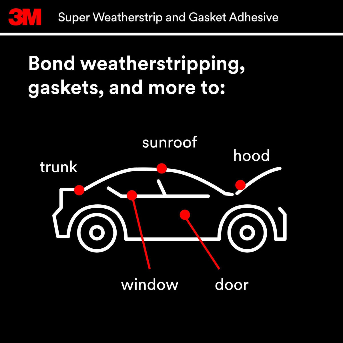 3M 08581 3M Super Weatherstrip and Gasket Adhesive, 08581, Black, 2 fl oz Tube, 1 Per Pack