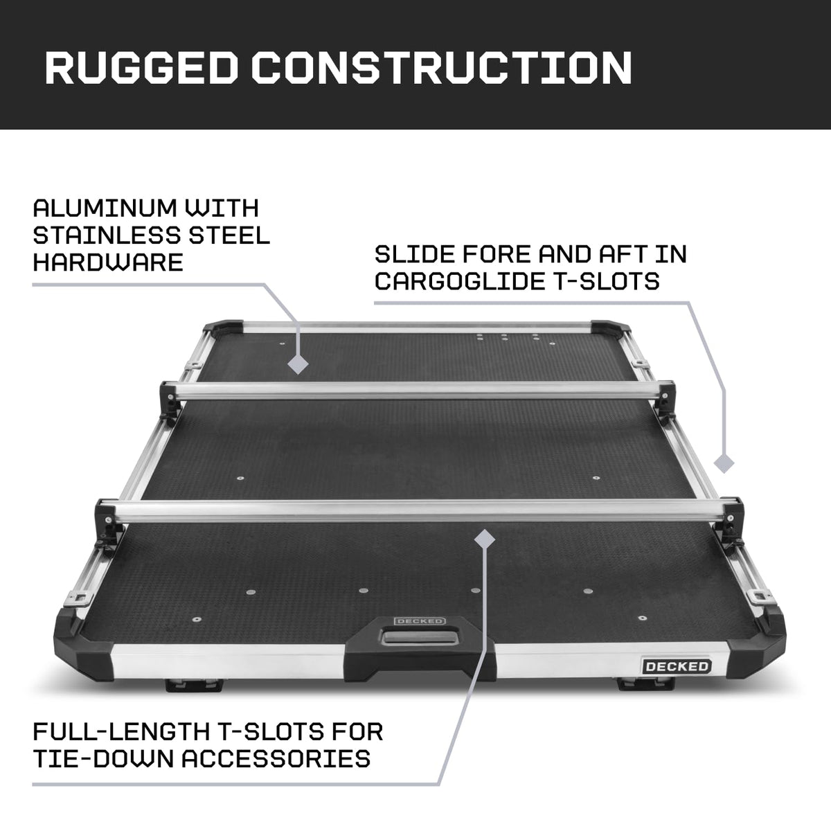 CARGOGLIDE C0055-2BAR46-ALM Double Cross Bar Kit for 46" CargoGlide | Includes 2 Cross Bars and 2 Footer Kits | for Service Body Truck Only