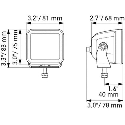 HELLA 358176841 Hella 1FA 358 176-841 LED Headlight 12/24 V Mounted/Screwed Cable 500 mm Connector German Plug