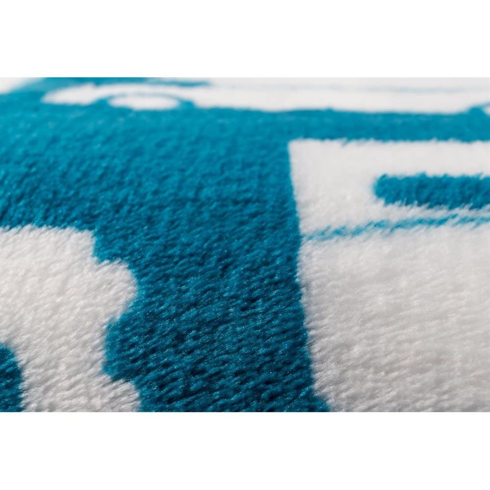 CAMCO 53440 Camco 53440 Life is Better at The Campsite Plush Fleece Blanket, Queen Size - Keeps You Warm While at Home, Camping or on Picnics - Machine Washable - Features a Brand RV Print, Blue