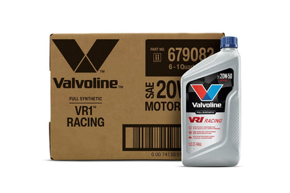 VALVOLINE 679082 Valvoline VR1 Racing Synthetic SAE 20W-50 Motor Oil 1 QT, Case of 6