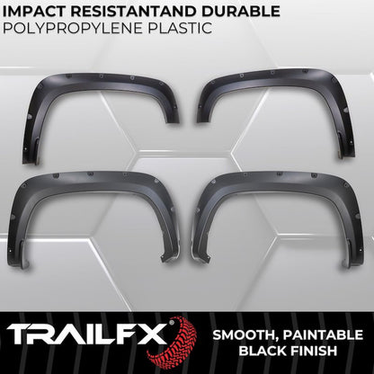 TRAILFX TFC3006S Trail FX Fender Flare TFC3006S Pocket Style Black Smooth Finish 2 Inch Front and 2 Inch Rear Tire Coverage Polypropylene Fits 2020-2026 Chevrolet Silverado 2500 HD/ 3500 HD