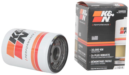 K&N FILTER HP-1014 K&N Oil Filter: 20,000 Mile Engine Protection with Wrench Off Nut, HP-1014