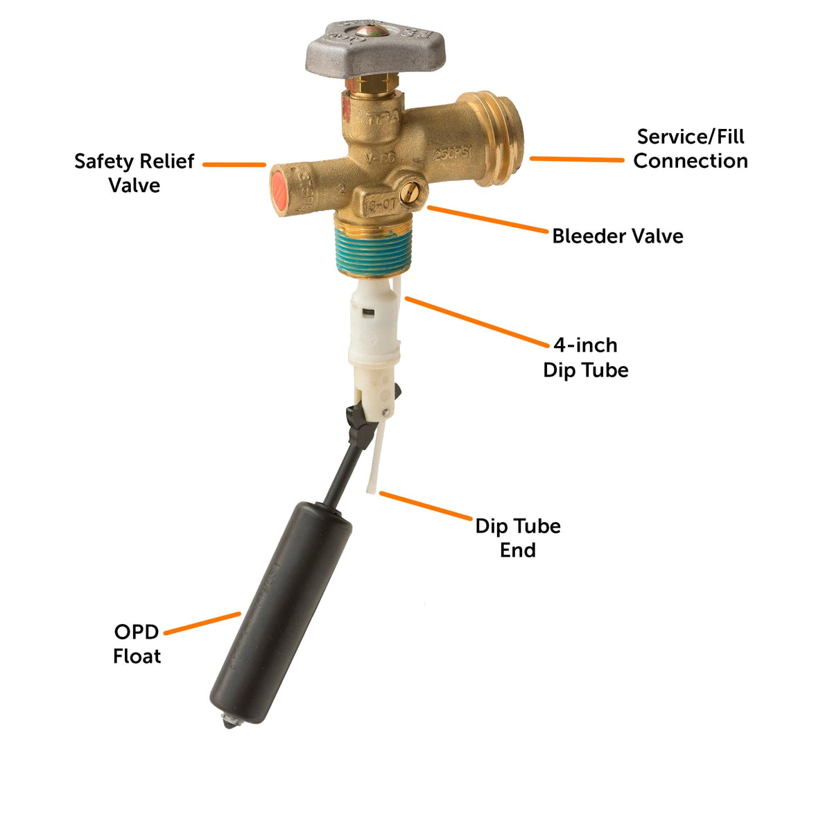 FLAME KING VOPD20 Flame King OPD Propane Tank Service Overfill Protection Valve for Standard 20 LB Pound Grill Cylinder