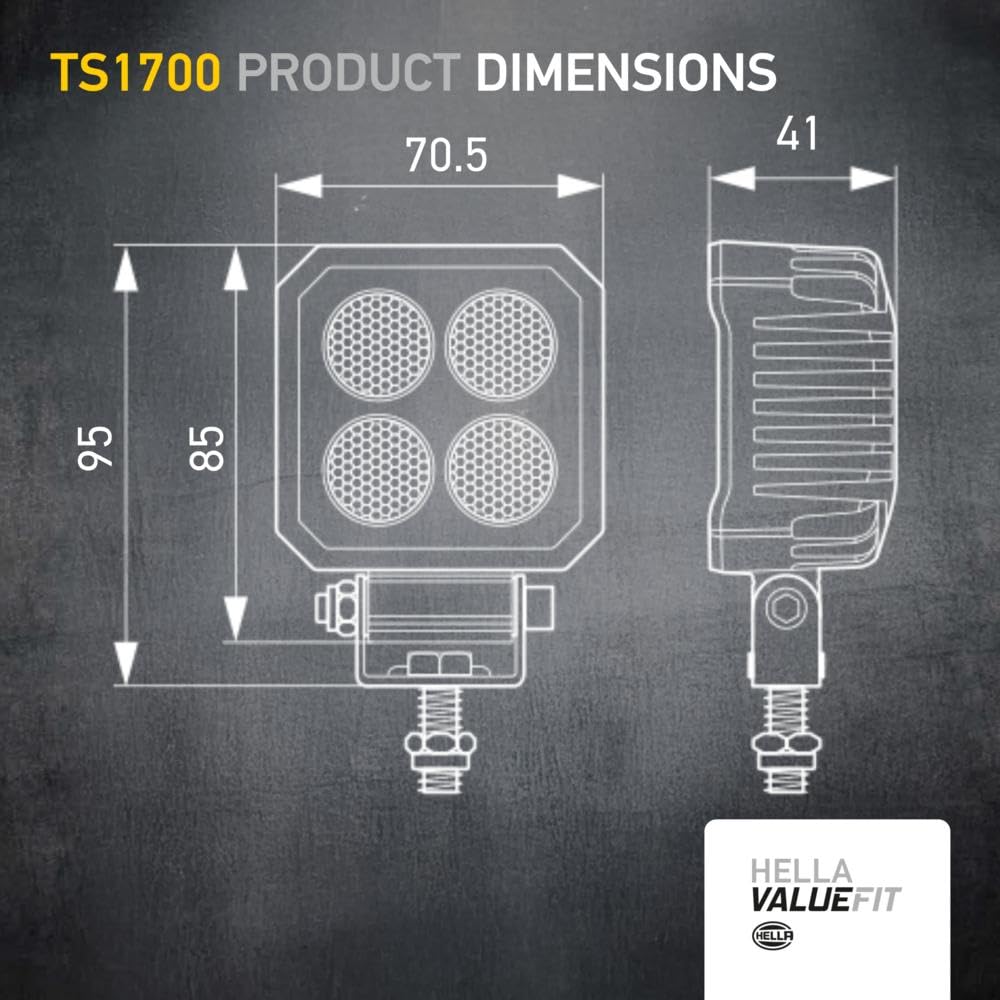 Hella 357110002 Worklight Valuefit Ts1700 Led Mv Cr Lt, Multi