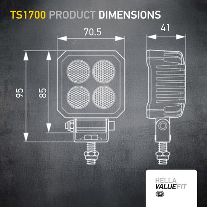 Hella 357110002 Worklight Valuefit Ts1700 Led Mv Cr Lt, Multi