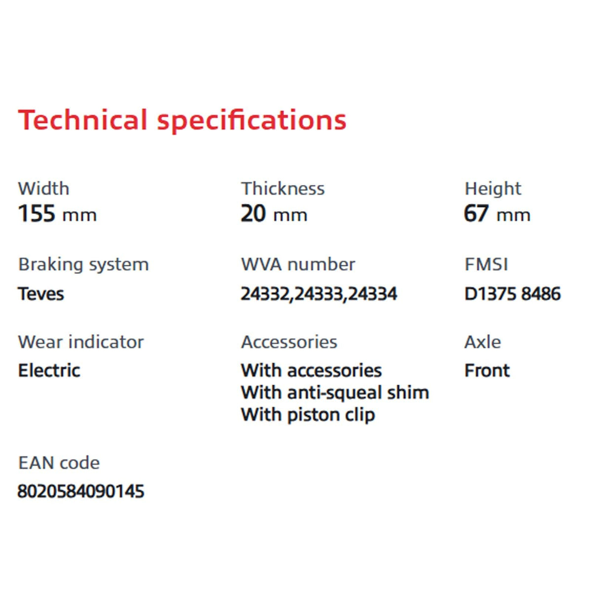 Brembo P85112N Premium Ceramic Front Disc Brake Pad Set