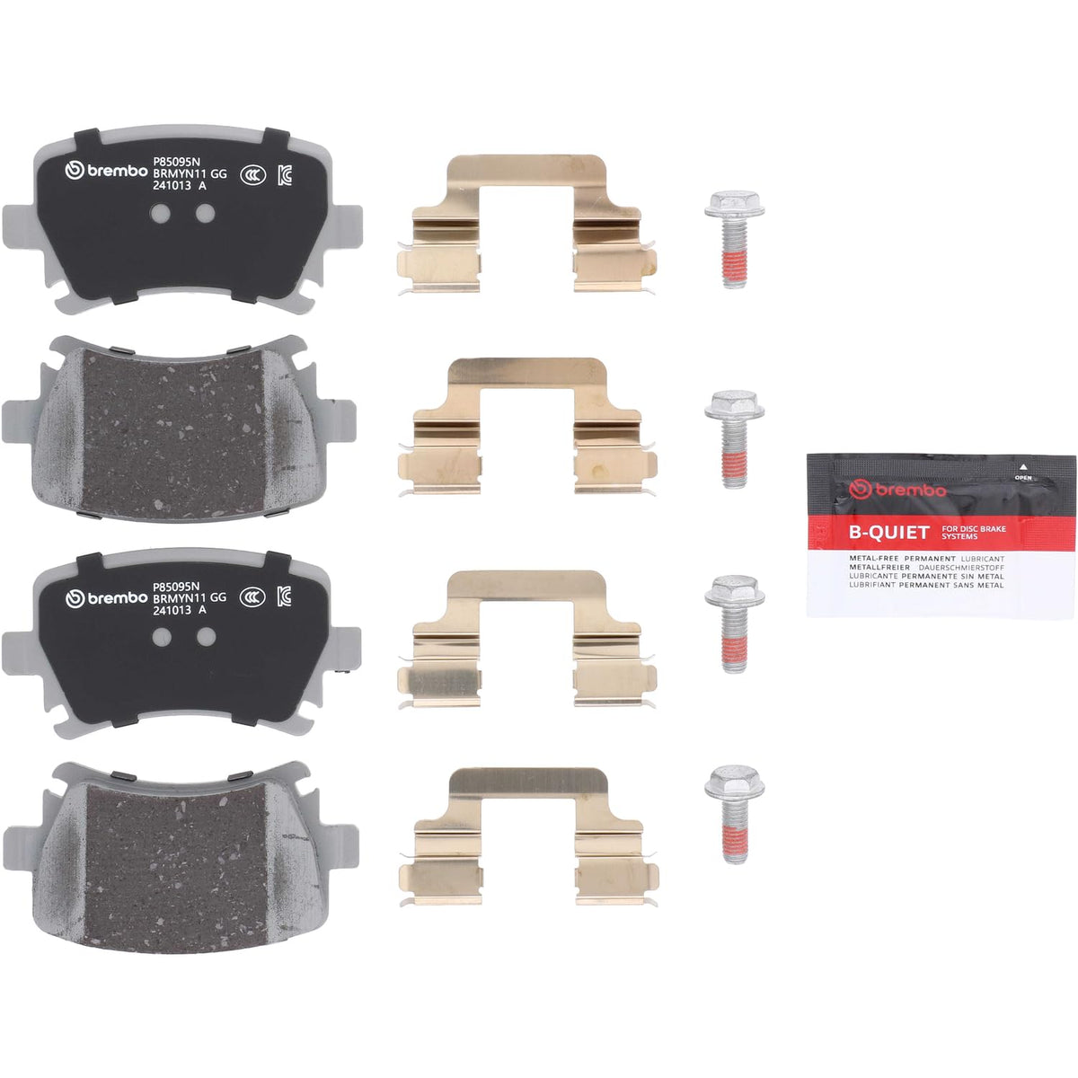 BREMBO P85095N Brembo P85095N Premium Ceramic Rear Disc Brake Pad Set AUDI/SEAT/SKODA/VW OE# 1K0698451B