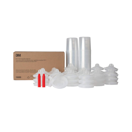 3M 16000 3M PPS (Original Series) Paint Spray Cup Lids and Liners Kit, 16000, Standard, 22 oz, 200-micron Filter, Use w/Paint Gun for Cars, Furniture, Home, 50 Disposable Lids and Liners, 20 Sealing Plugs,