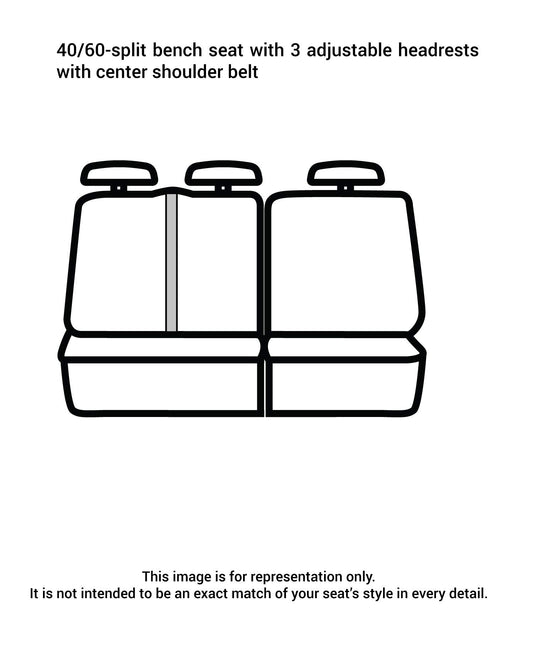 COVERCRAFT SS8413PCGY Covercraft Polycotton SeatSaver Custom Seat Covers | SS8413PCGY | 2nd Row 40/60 Bench Seat | Fits 2012-2015 Toyota Tacoma Double Cab, Gray