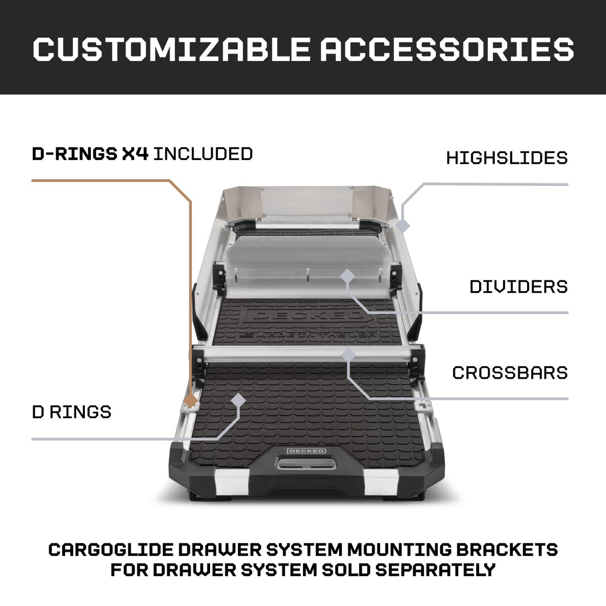 CARGOGLIDE DCG600-6824 CargoGlide Truck Bed Slide – 600 lb Capacity, 75% Extension – Heavy-Duty Pickup Cargo Slide for Easy Bed Access – Compatible with CargoGlide 600/75% / 24" W / 68" L