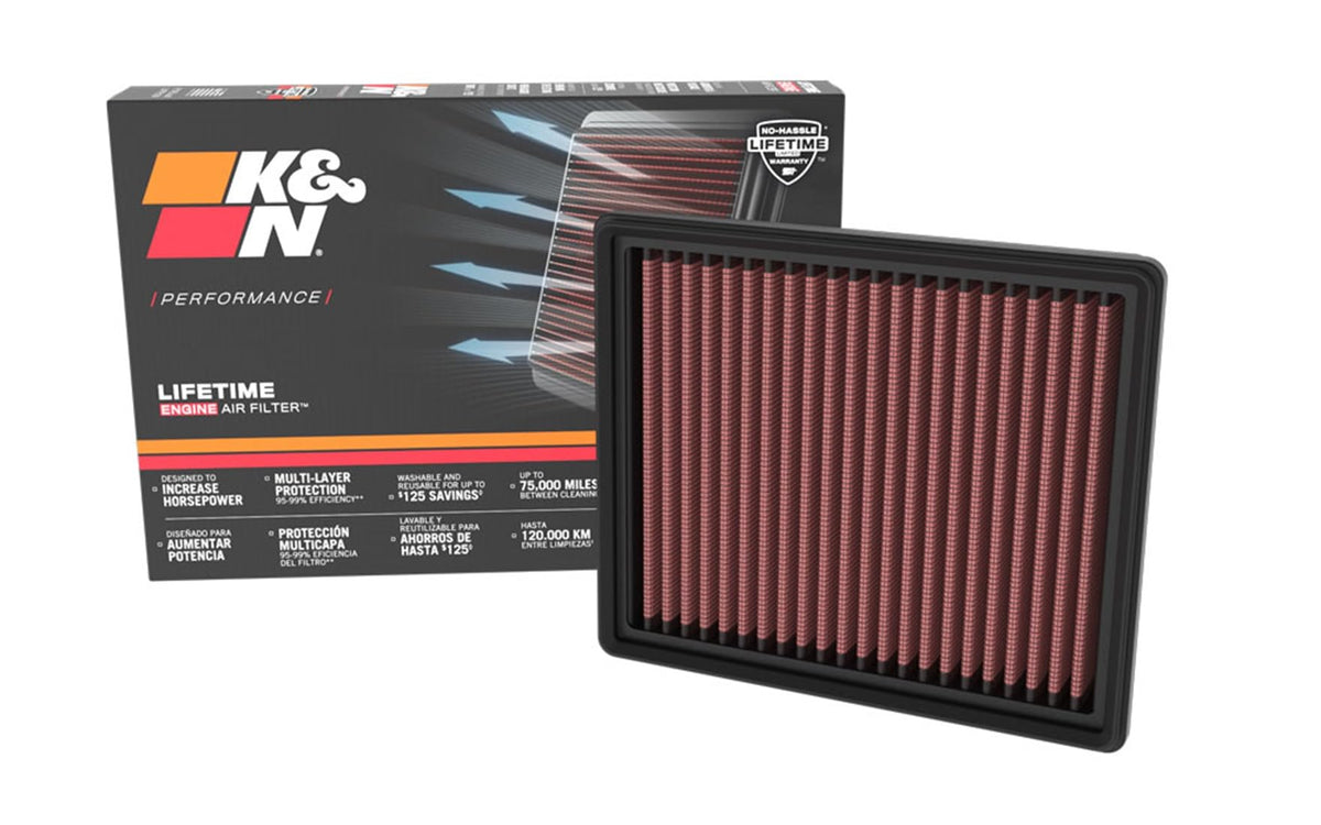 K&N FILTER 33-5122 K&N High-Flow Original Lifetime Engine Air Filter: Increase Power: Premium, Washable: Compatible with Select 2.5L 2020-2026 Ford/Lincoln: Escape, Maverick, Corsair, 33-5122