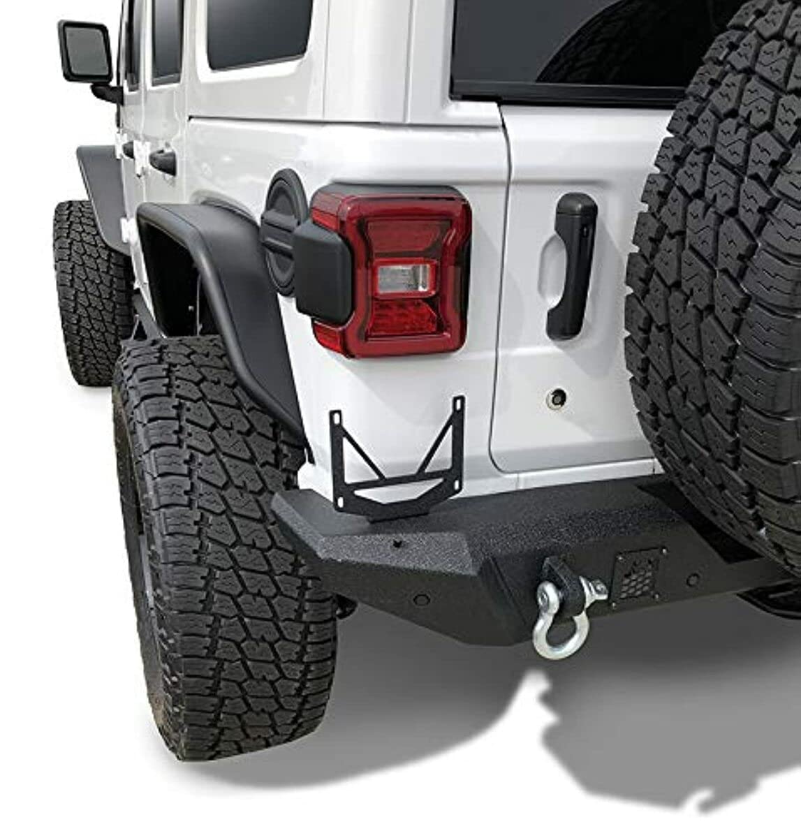 TRAILFX JL06T Rear Bumper Fits Jeep Wrangler JL 2018–2025 One-Piece Textured Black Steel Bumper, Direct-Fit, 2 Inch Receiver, D-Ring Mounts & D-Rings, License Plate Bracket TrailFX JL06T