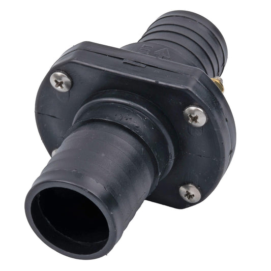 T-H MARINE ILS-1500-DP T. H. Marine T-H Marine Double Barb Inline Scupper Check Valve - Fits 1-1/2" Hose, Black