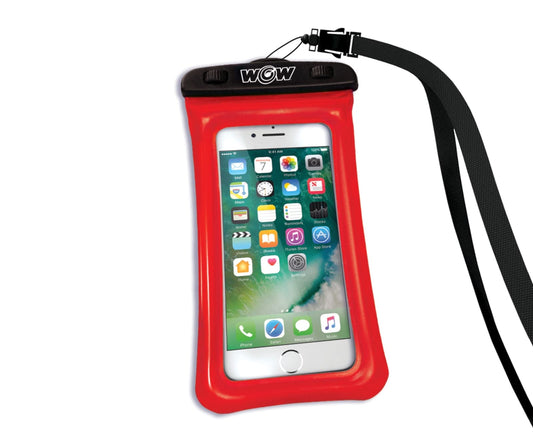 WOW SPORTS 18-5000R WOW Sports Waterproof Phone Pouch - Red - 4 x 8 in - Floats