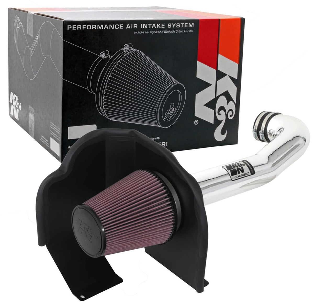 K&N 77-3082KP Cold Air Intake System: High-Flow Air Filter