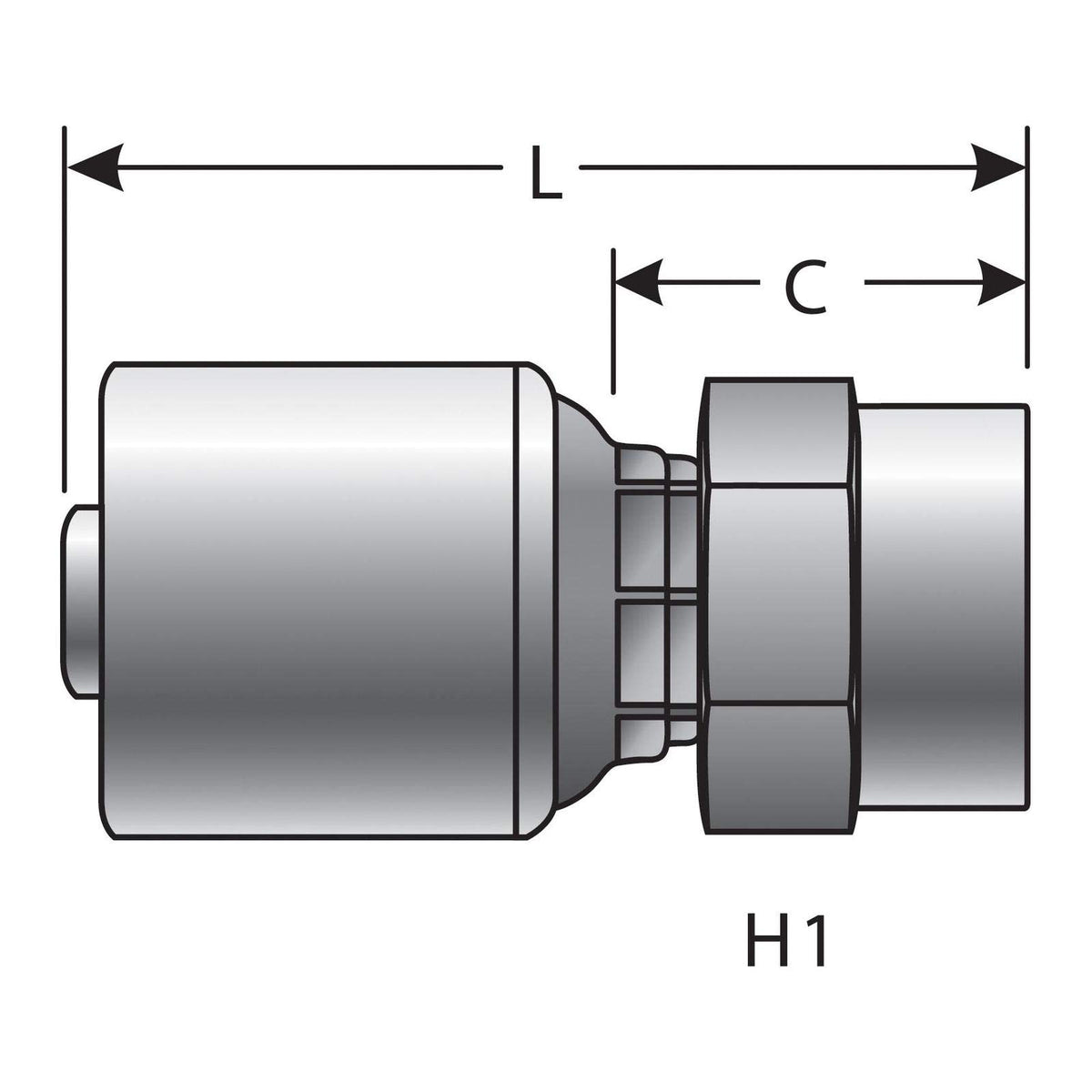 Gates G25110-0808 MegaCrimp Couplings, Female Pipe, NPTF Without