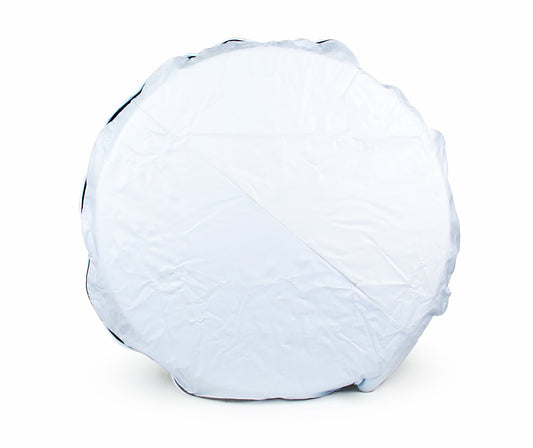 CAMCO 45348 Camco Camper/RV Spare Tire Cover | Crafted of Heavy-Duty Vinyl & Features Heavy Nylon Thread for Weatherproof Seams | Fits 24" Wheels | Arctic White (45348)