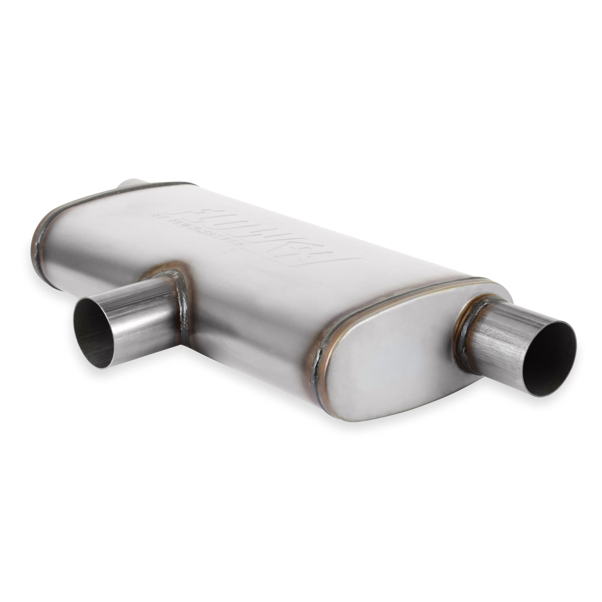 FLOWMASTER 72206 Flowmaster 72206 FlowFX Muffler 2.5 Inlet/Outlet - Oval Body - Transverse - Moderate Sound 409 Stainless Steel