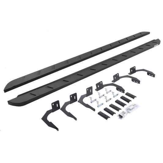 GO RHINO 63410687SPC Go Rhino RB10 Slim Running Boards & Brackets | Galvanized Steel, Textured Black | 63410687SPC | Fits 2009-2014 RAM 1500 Crew Cab Pickup; 2010-2024 RAM 2500/3500 Crew Cab Pickup