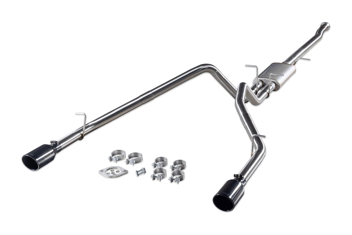 FLOWMASTER 737889 Flowmaster 737889 Signature Series Exhaust Kit 3 Inch 304 Stainless Steel 4.5 Inch Black Chrome Tips Compatible with 2019-2024 RAM 1500 New Body 5.7L with Factory Dual Exhaust 2 & 4WD All Wheelbases
