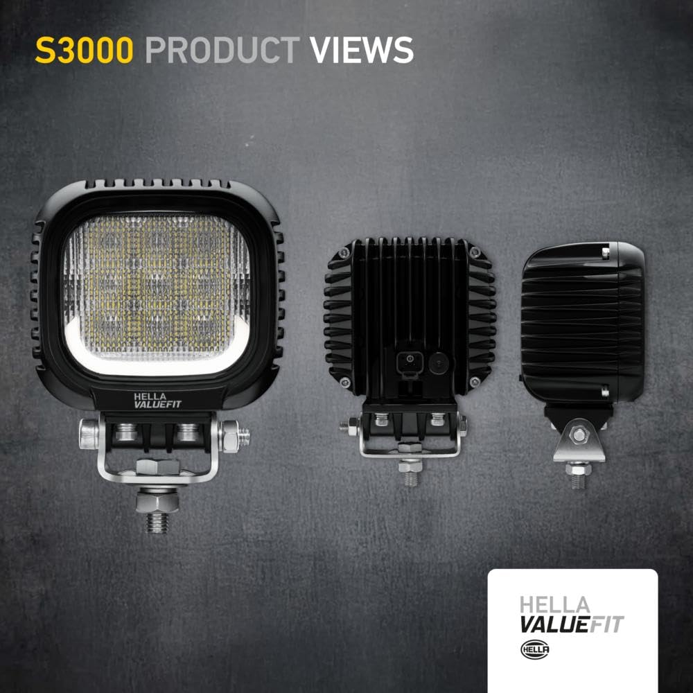HELLA 357109031 HELLA 1GA 357 109-031 LED-Worklight S3000 2.0 - 12/24V - 3000lm - mounting - Bracket system - Short distance lighting - Cable: 300mm - Quantity: 1