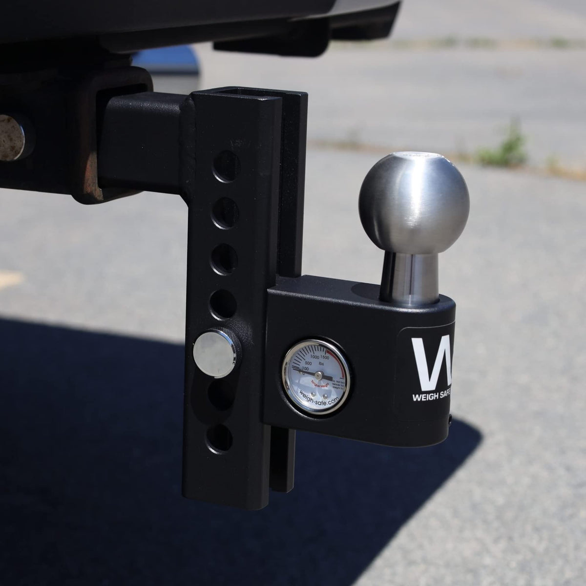 WEIGH SAFE AWS6-2 Weigh Safe Aero Hitch - Adjustable Trailer Hitch Ball Mount - 6" Drop Hitch for 2" Receiver - Premium Heavy Duty Steel Trailer Tow Hitch w/Built in Weight Scale for Anti Sway, 12,500 lbs GTW