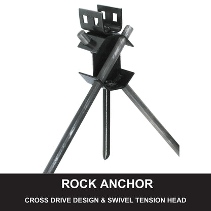 TIE DOWN 59110 Tie Down Cross Drive Rock Anchor – Heavy-Duty 30” Anchor with Swivel Head for Secure Rock Installation 1 in Box