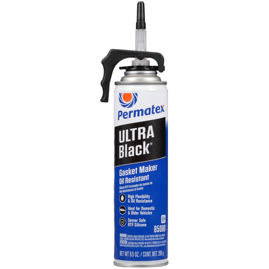 PERMATEX 85080 Permatex 85080 Ultra Black Maximum Oil Resistance RTV Silicone Gasket Maker, 9.5 oz. PowerBead Can