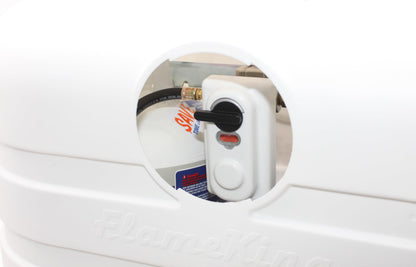 FLAME KING YSN-PCC-RV30-WHT Flame King Dual 30LB LP Propane Tank Light Plastic Heavy Duty Cover for RV, Travel Trailer, Camper - White
