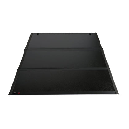 TRAILFX TFX3710 TrailFX Tri-Fold Hard Folding Tonneau Cover Fits Ford F-150 6.5 ft Bed 2021-2026 Clamp-On 3 Riding Positions Lockable Using Tailgate Handle Black Aluminum with Carpeted Under Panels TrailFX TFX3710