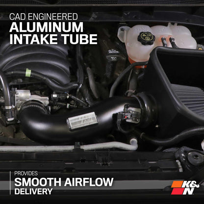 K&N FILTER 71-3110 K&N Cold Air Intake System: Dry-Flow Air Filter, Increase Performance & Towing: Compatible with 2019-2026 Chevy/GMC/Cadillac Silverado 1500, Suburban, Tahoe, Sierra 1500, Yukon, Escalade, 71-3110