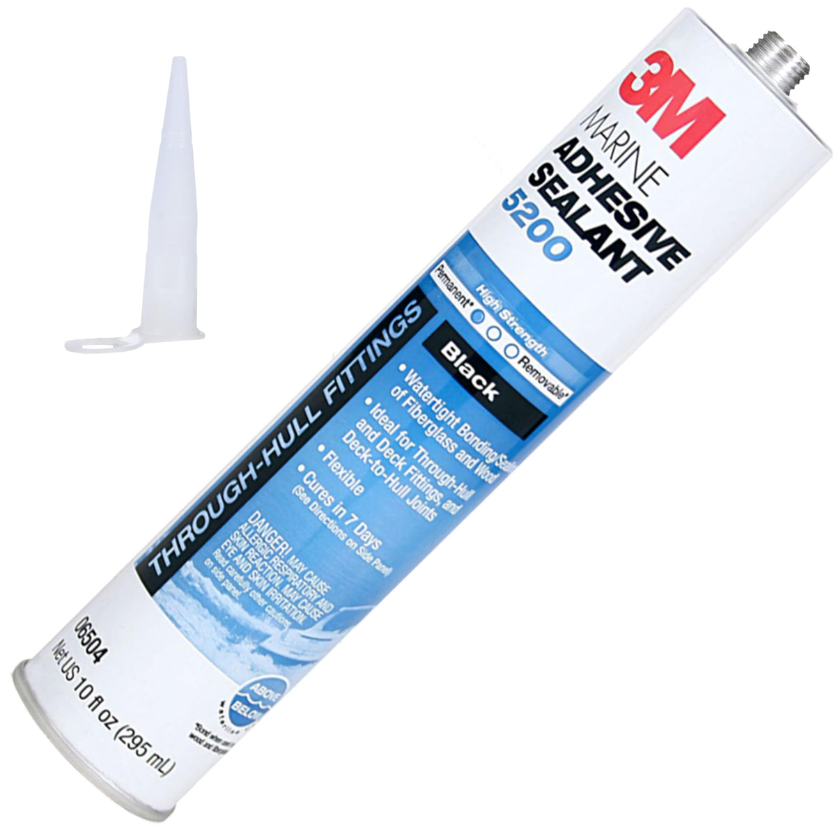 3M 06504 3M Marine Adhesive Sealant 5200, Black, 10 fl oz Cartridge with Nozzle