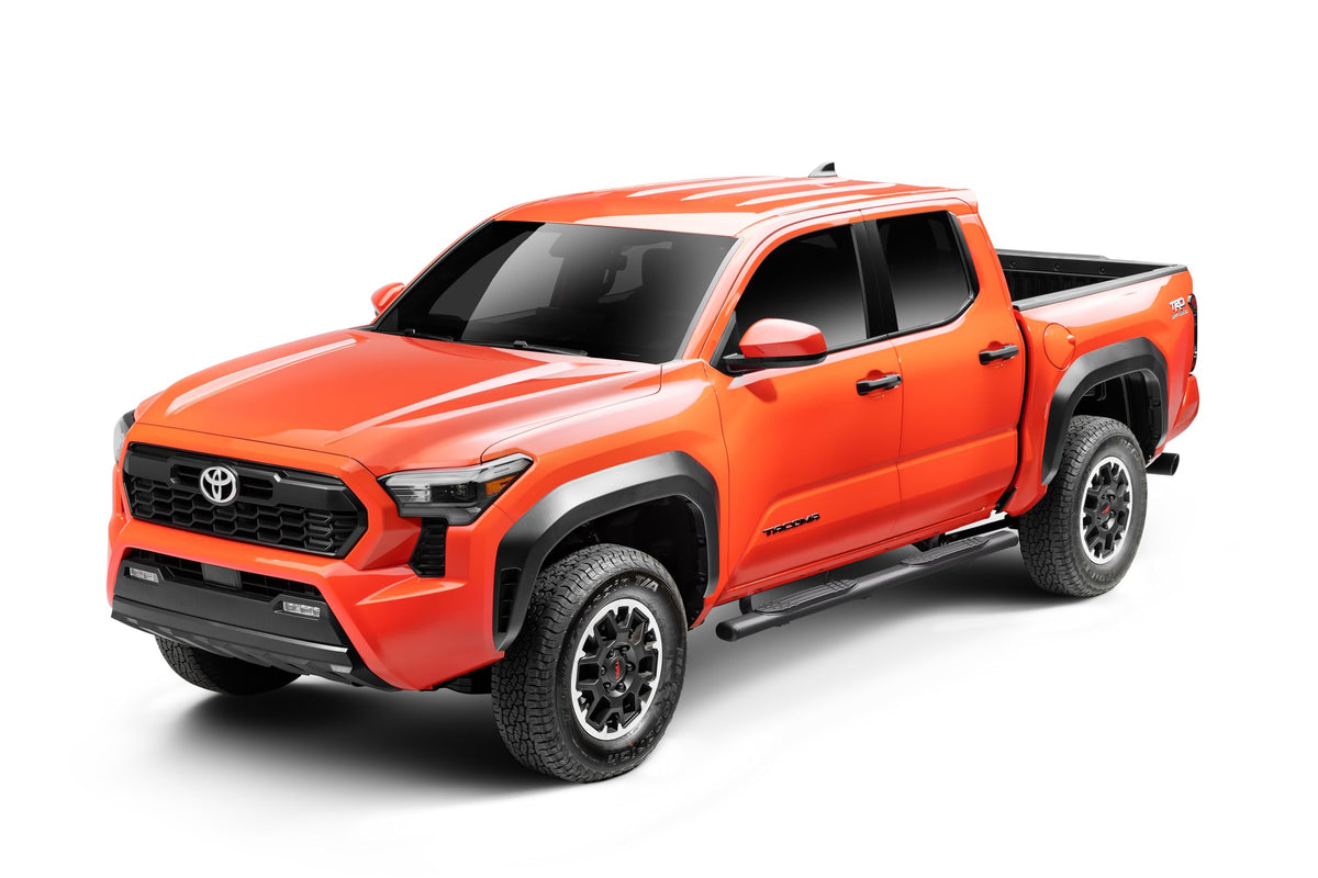 GO RHINO 104443280T Go Rhino 4" Oval 1000 Series Sidesteps & Brackets | Cab Length, Textured Black, Galvanized Steel | 104443280T | Fits 2024 Toyota Tacoma Double Cab