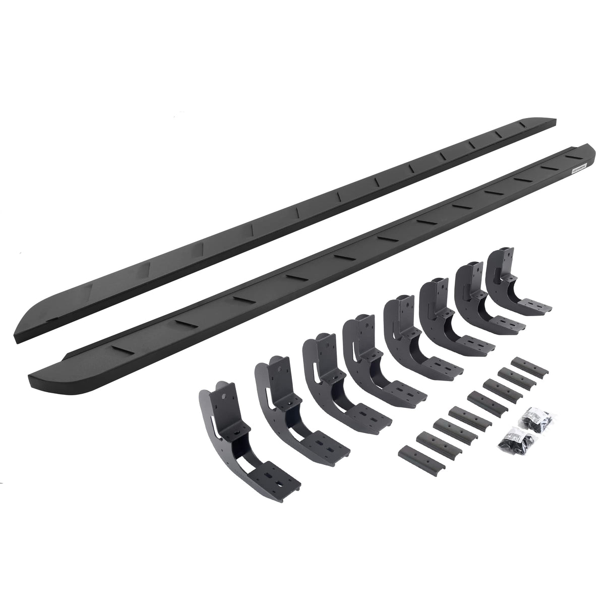 GO RHINO 63404887SPC Go Rhino RB10 Slim Running Boards & Brackets | Galvanized Steel, Textured Black | 63404887SPC | Fits 2019-2025 Chevrolet Silverado & GMC Sierra Crew Cab (See Description)