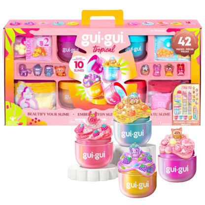 Moose Toys Gui-Gui Tropical 42-Piece Slime Playset with 10 Signature Slimes