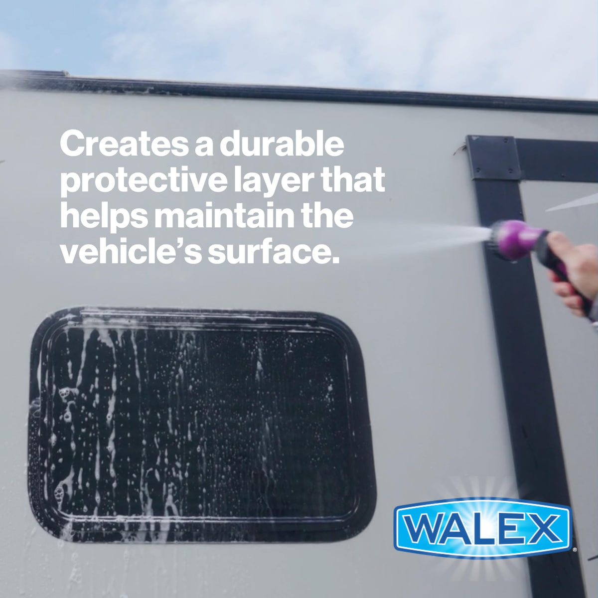 WALEX WALWW64 Walex Premium Wash & Wax - All-in-One High Foaming Formula - Cleans, Protects, and Adds brilliant shine to RV/Marine/Trailer/Auto surfaces - Cherry Fragrance, 64oz