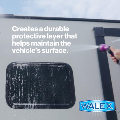 WALEX WALWW64 Walex Premium Wash & Wax - All-in-One High Foaming Formula - Cleans, Protects, and Adds brilliant shine to RV/Marine/Trailer/Auto surfaces - Cherry Fragrance, 64oz
