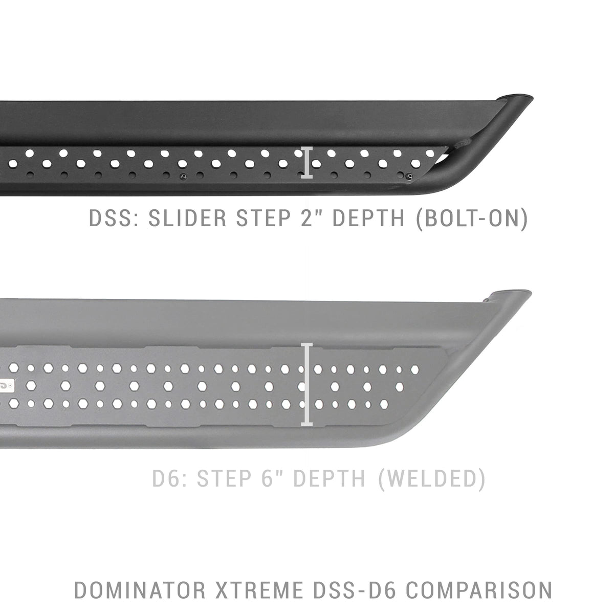 GO RHINO DSS4429T Go Rhino Dominator Xtreme DSS Sidestep & Brackets | Mild Steel, Textured Black | DSS4429T | Fits 2005-2023 Toyota Tacoma Double Cab Pickup