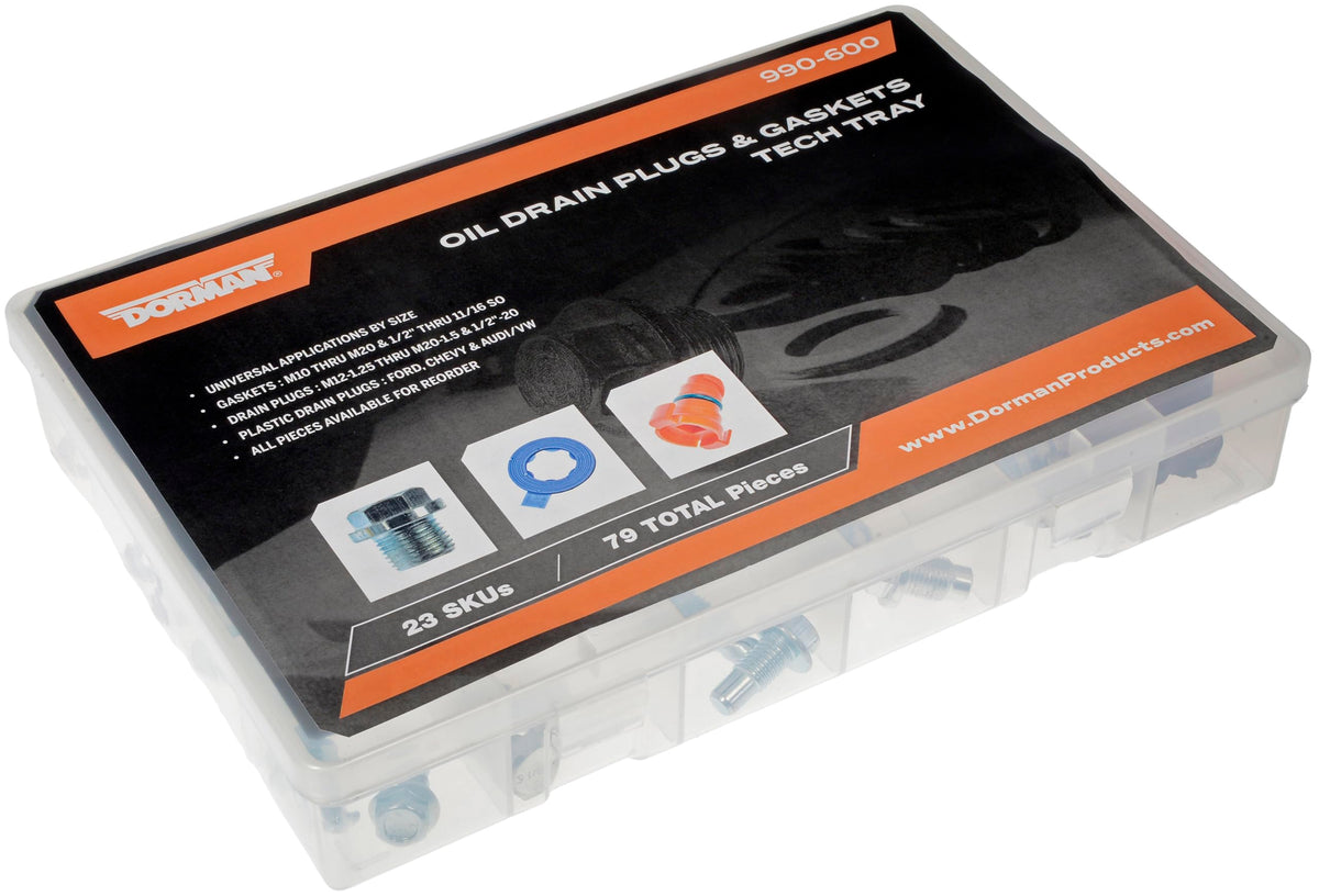Dorman 990-600 Oil Drain Plug and Gaskets Tech Tray (23 SKUs
