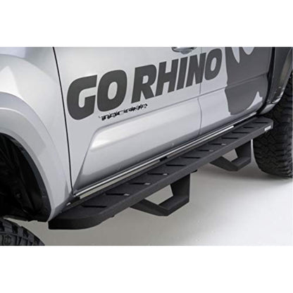 GO RHINO 6303688020PC RealTruck RB10 Running Board, Brackets, 1 Pair Drop Steps | Galvanized Steel, Textured Black | 6303688020PC | Fits 2019-2026 Ford Ranger Crew Cab Pickup