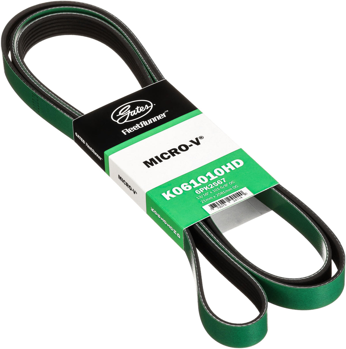 Gates K061010HD FleetRunner Micro-V Serpentine Drive Belt